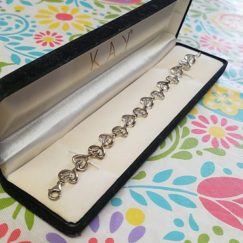 Sterling Silver Bracelet With Diamonds